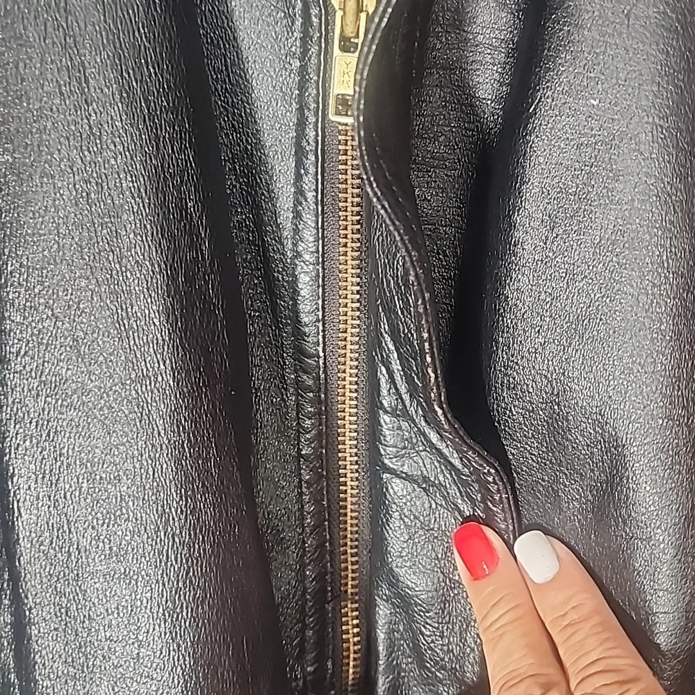 Burk's Bay Men's Black Leather Bomber Jacket. XL - Picture 4 of 13